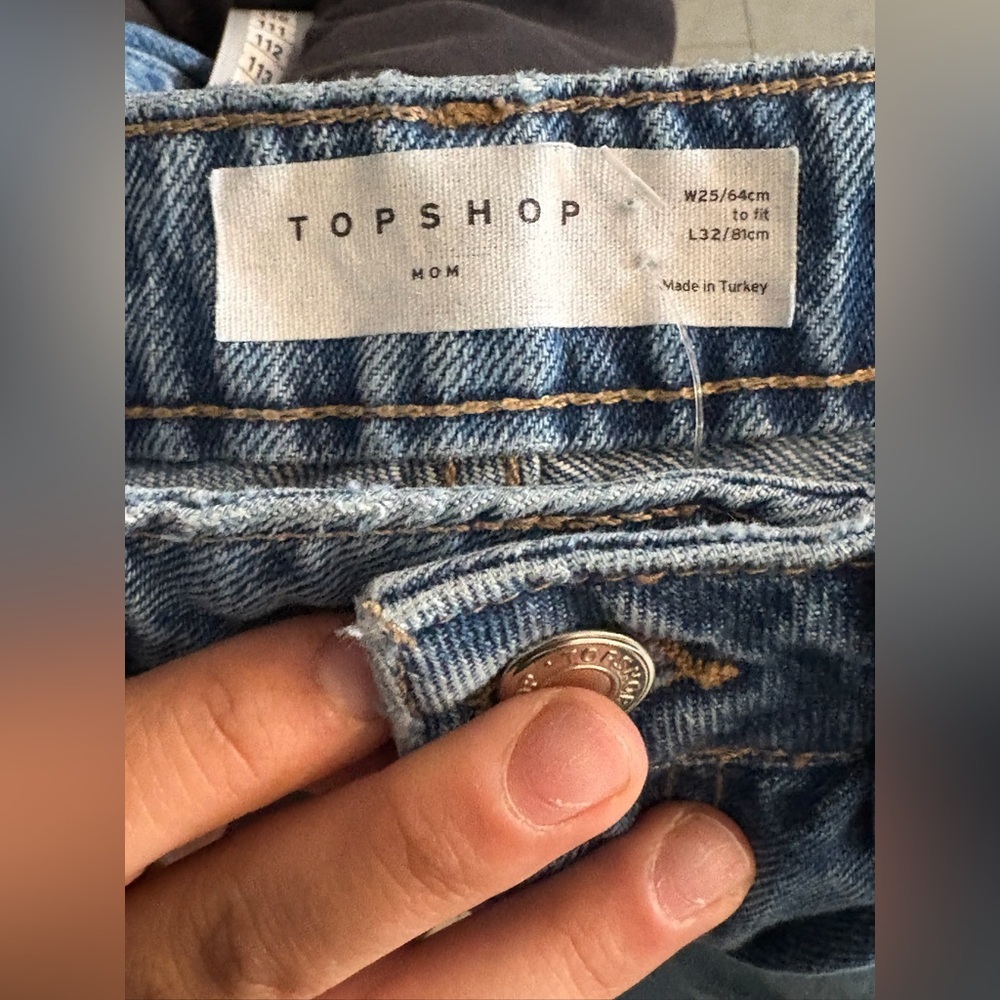 Topshop Mom Jeans Blue Denim - Picture 2 of 5